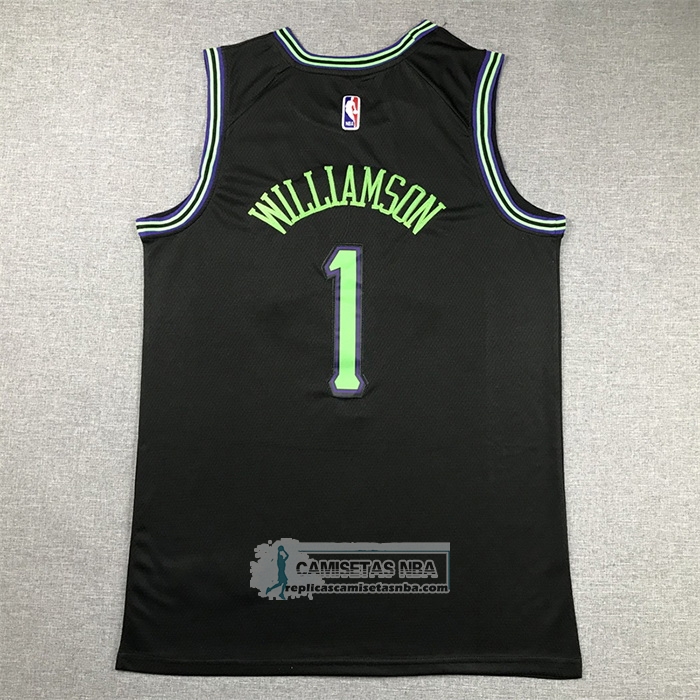 Camiseta New Orleans Pelicans Zion Williamson NO 1 Ciudad 2023-24 Negro